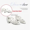 New White Satin Girls Children/Child/Kids Ballroom Tango Salsa Latin Dance Shoes Low Heel Shoes 3cm/4cm 1
