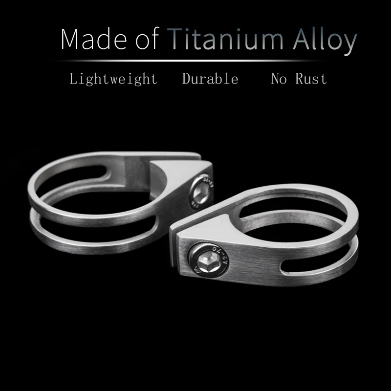 Titanium Bicycle Seatpost Clamp for MTB Road Bike 34.9mm/31.6mm GR5 Titanium Alloy Seat Tube Clip Bike Accessories