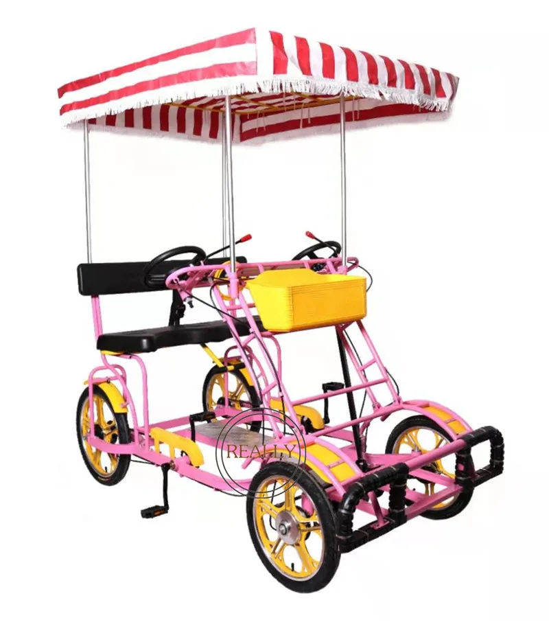 Quadricycle3PeopleSurreyBikeTandemBicycleFourWheelsBicycleFor