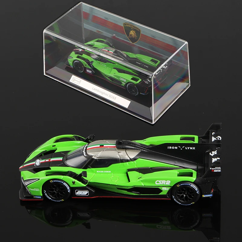 부라고 1:43 레이싱카 모델 (먼지 커버 포함) 시리즈 합금 미니어처 다이캐스트 레이싱 정적 장난감 499P 296 GT3 963 911 GT3 SC63