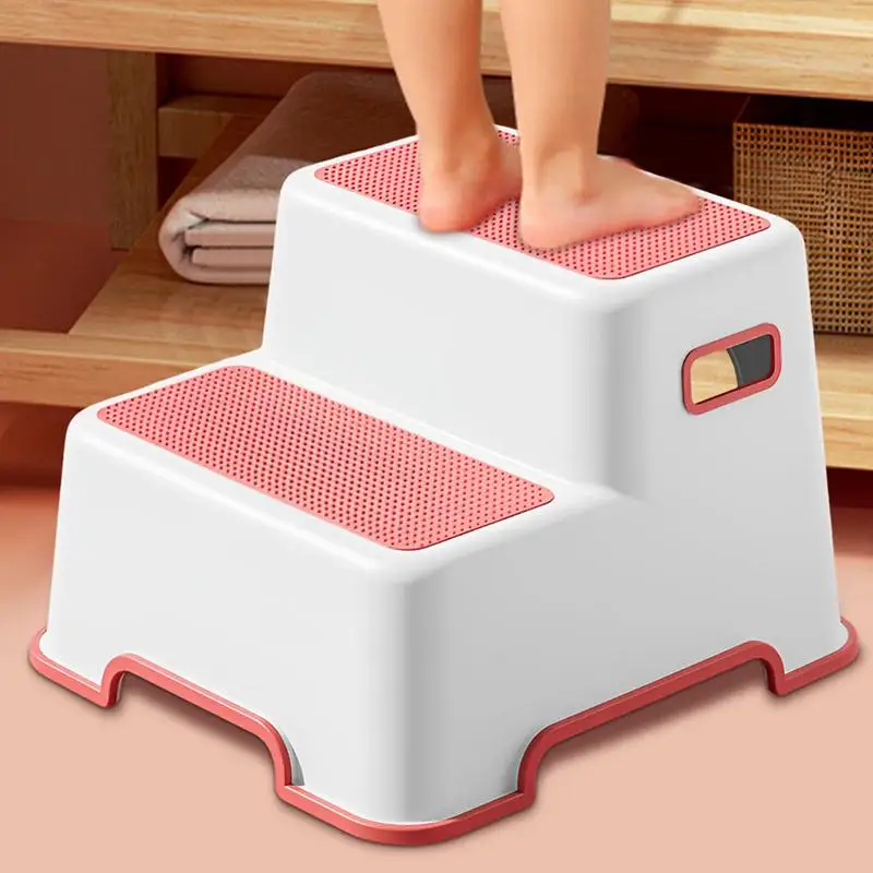 Potty Training Step Stool 2-step Kids Kitchen Step Stool Anti-Slip Base Train Child's Independence For Kitchen Sink