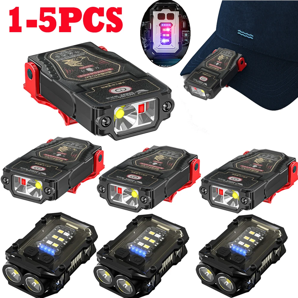 Mini LED Flashlight Keychain Light Portable Super Bright Torch TYPE-C USB Charge Emergency Work Light with Pen Clip Tail Magnet