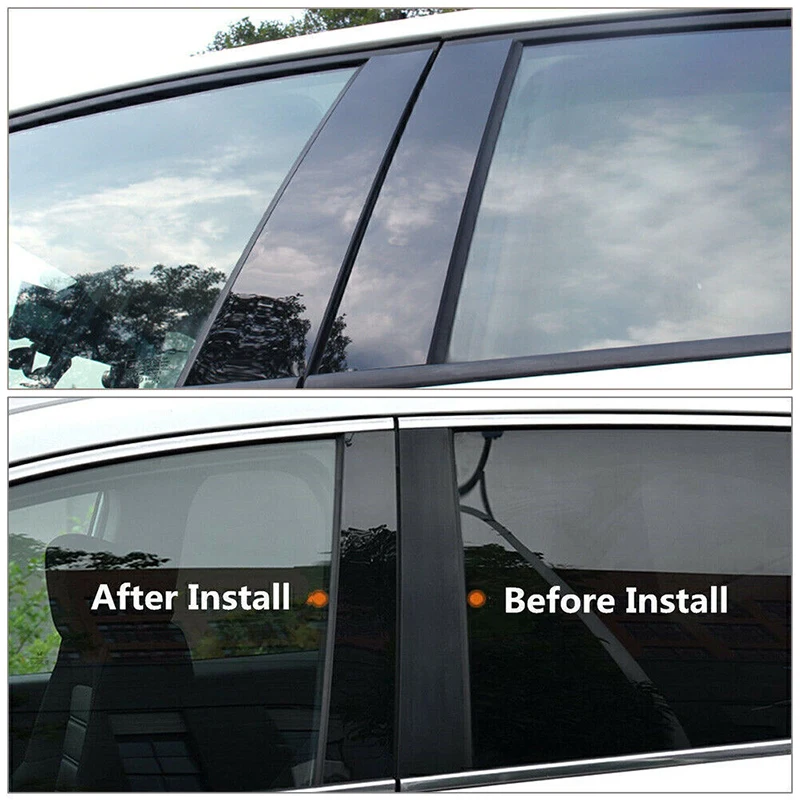 Car Pillar Posts for Honda Stream RN6/7/8/9 2007-2012 2013 2014 Glossy Black Door Window Trim Stickers Auto Styling Accessories