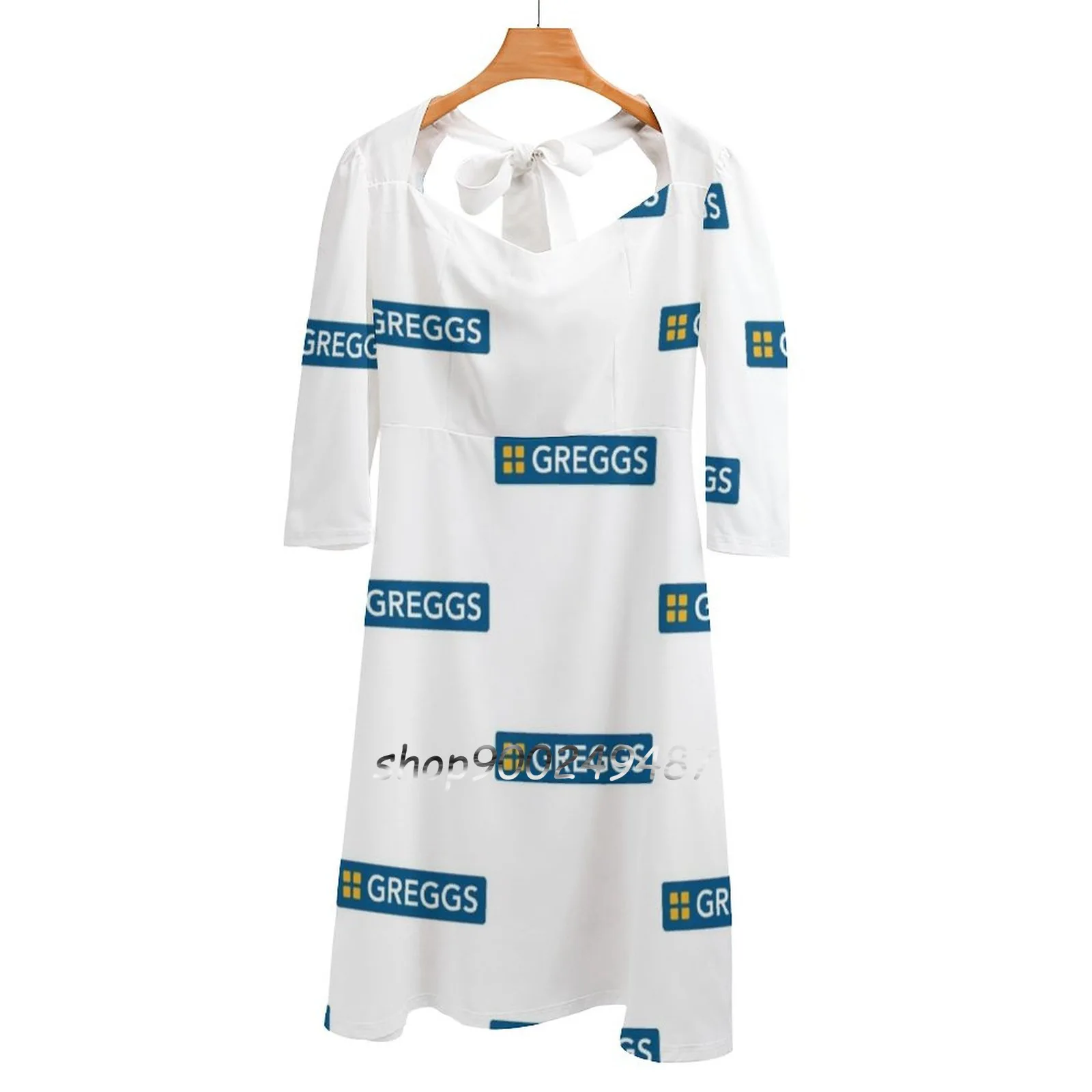 

Greggs Logo Sweetheart Knot Flared Dress Fashion Design Large Size Loose Dress Greggs Logo Sayers Nandos Sausage Roll Pastry