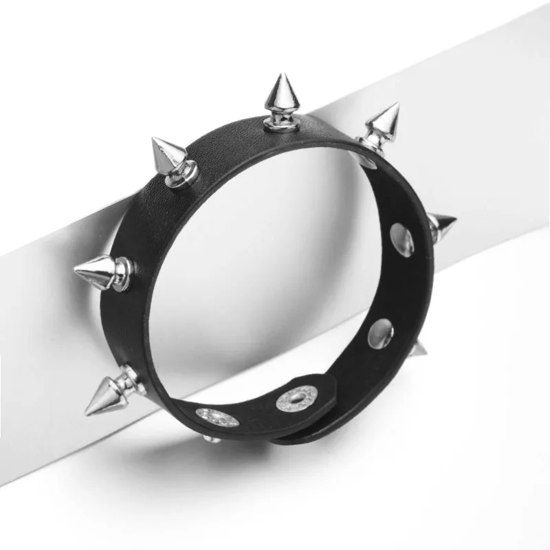 Unique Pointed Bracelet One-row Spike Rivet Punk Gothic Rock Unisex Bracelets & Bangles Fashion Jewelry Cuff Wristband S415