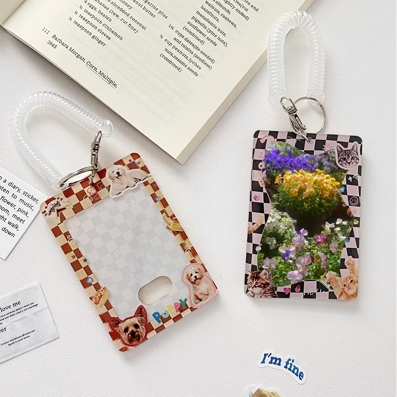 

Transparent Acrylic Photocard Holder Kpop Idol Card Holder Cartoon Bear Business Cards Holders Student Card Case Photo Protector