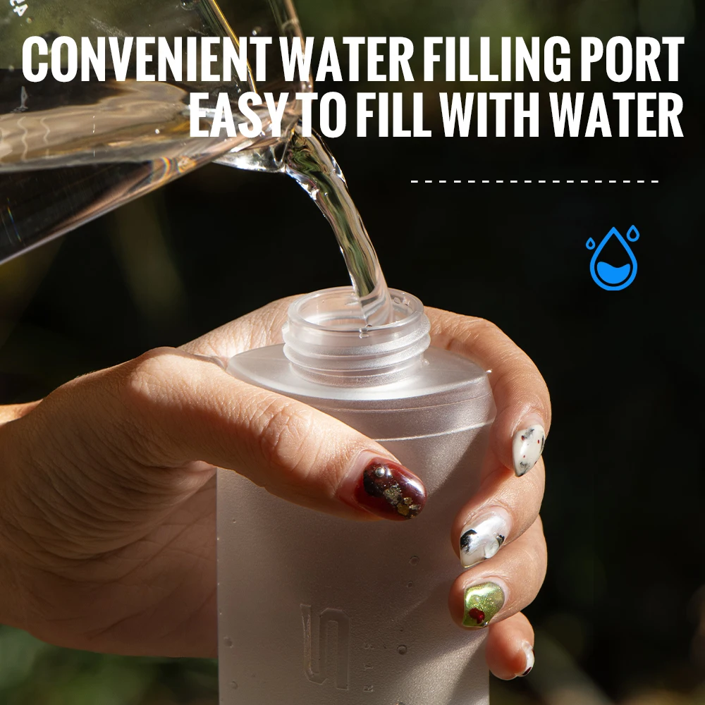 WRELS Outdoor Collapsible Silicone Water Bottle Running Camping Hiking Travel Convenient BPA Free TPU Soft Water Bottle