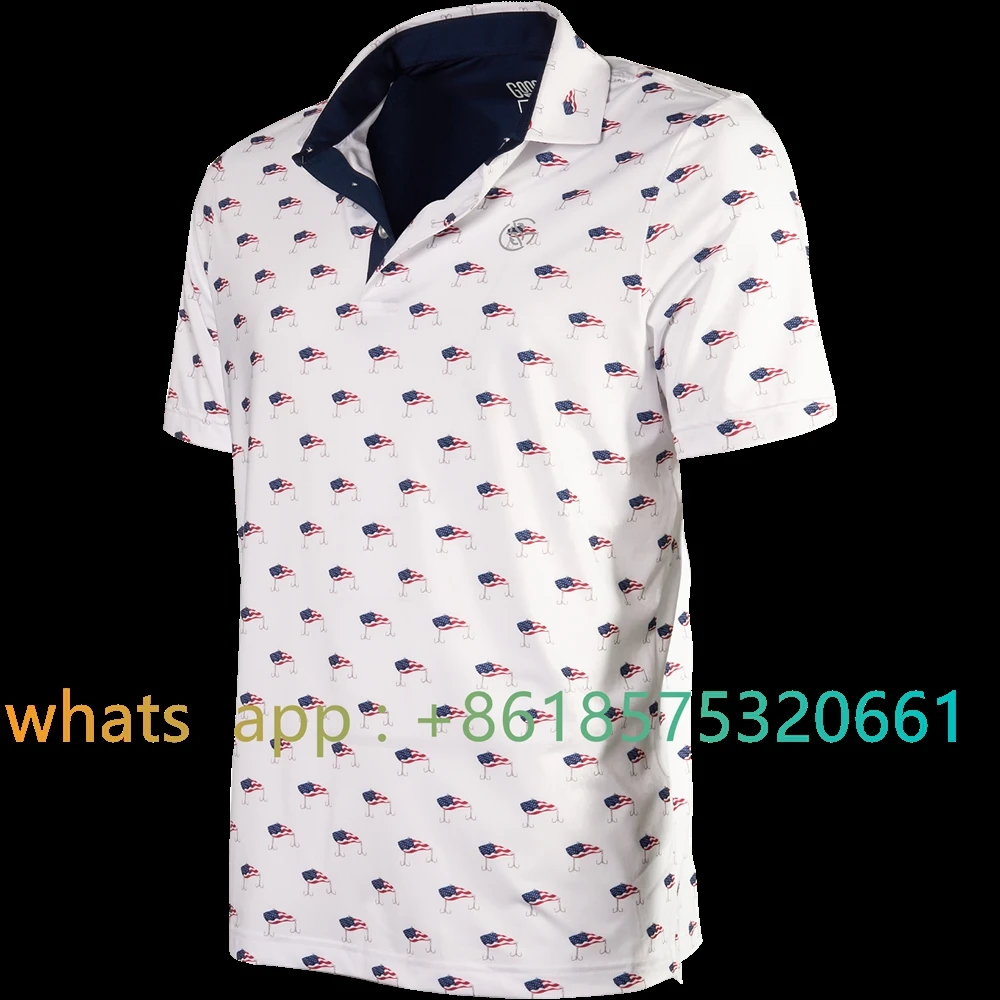 Googansquad Navy Fresh Fish Polo Jersey Sun Protection Shirt High -performance Long Sleeve Golf Course Or The Game T Shirt Polo