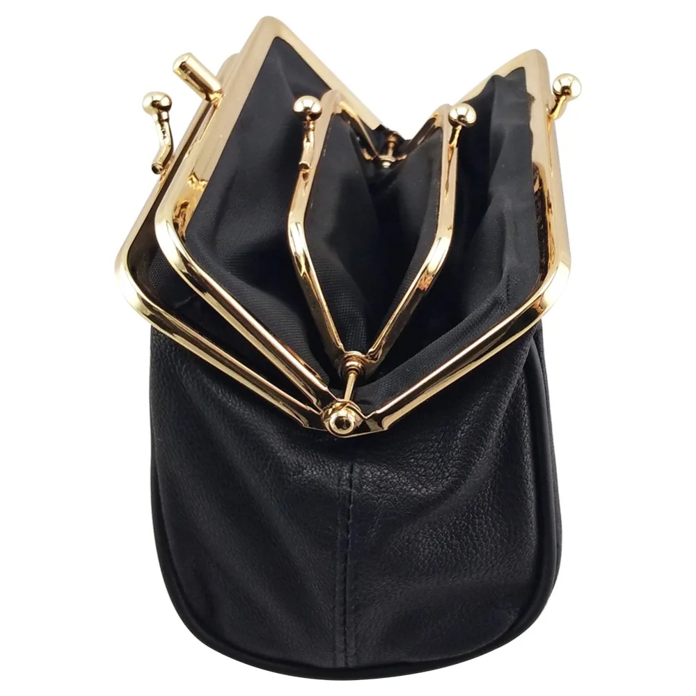 Women Sheepskin Coin Purse Genuine Leather Card Holder Small Wallet Girls Metal Frame Change Money Bag coin purse women wallet card wallet coin wallet card holders