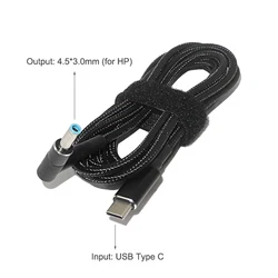 100W USB - C Laptop Power Adapter with Dual E - Mark Chip (4.5 - 3.0mm for HP)