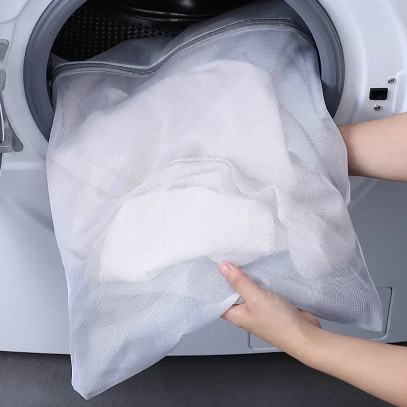 5pcs/set White Durable Large Washing Laundry Bag Mesh Organizer Net Dirty Bra Socks Underwear Shoe Storag Wash Machine Cover 4