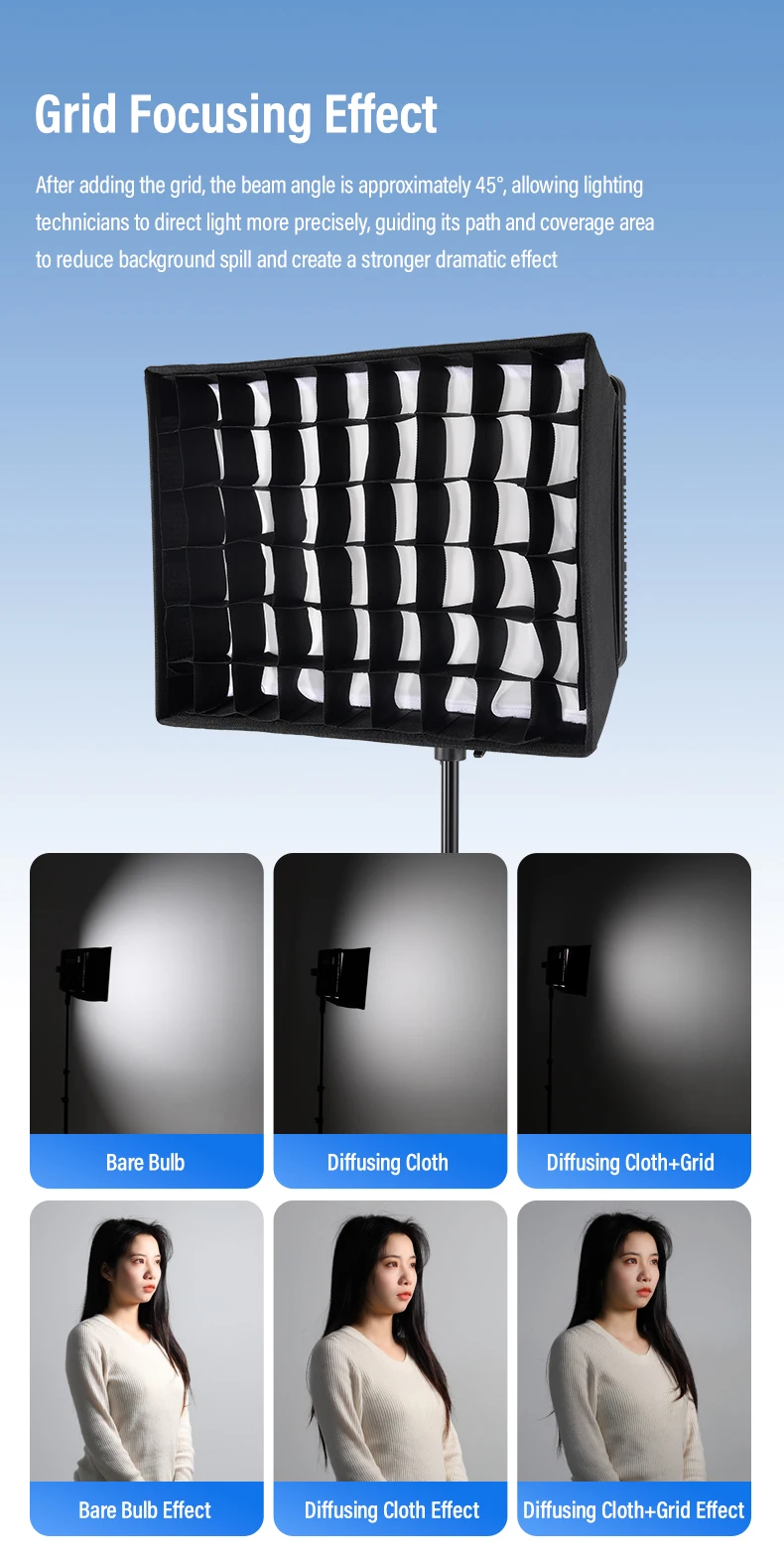 Foldable Softbox for Godox LEDP260C Video Light Portable Softbox Diffuser with H
