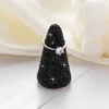 Sparkling Diamond Solid Wood Rings Display Stands Jewelry Rack Cone Shape Rings Holders Single Finger Rings Showcase Stand 4