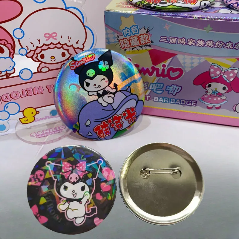 

Kawaii Kuromis Cinnamorolls Brooch Sanrio Anime Figure Melody Metal Badge Tinplate Material Girls Cute Broochs Kids Toy Gift