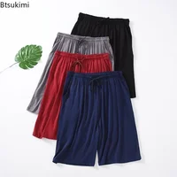 Plus Size 7XL 8XL Casual Sleep Shorts for Men Casual Modal Men's Pajamas Shorts Summer Soft Five Points Cotton Beach Shorts Male 2