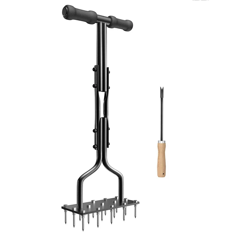 

Lawn Aerator Spikes Aerating Tool, Manual Aeration Tools,Yard Aerators With Cleaning Weeder Tool For Soil & Lawns Garden Durable