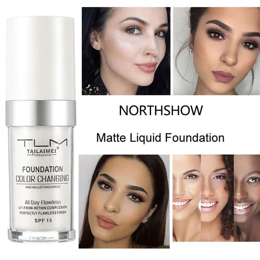 Colour Changing Liquid Foundation Hides Wrinkles & Lines, SPF15 BB Cream Makeup Base Concealer Moisturizing Primer All Skin Tone 6
