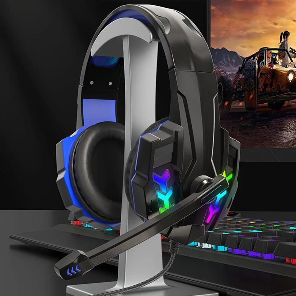 Gaming Headset with Noise Canceling 3.5MM RGB Game Headphone For PS4 PC Xbox One Laptop Earphone With Microphone LED Light