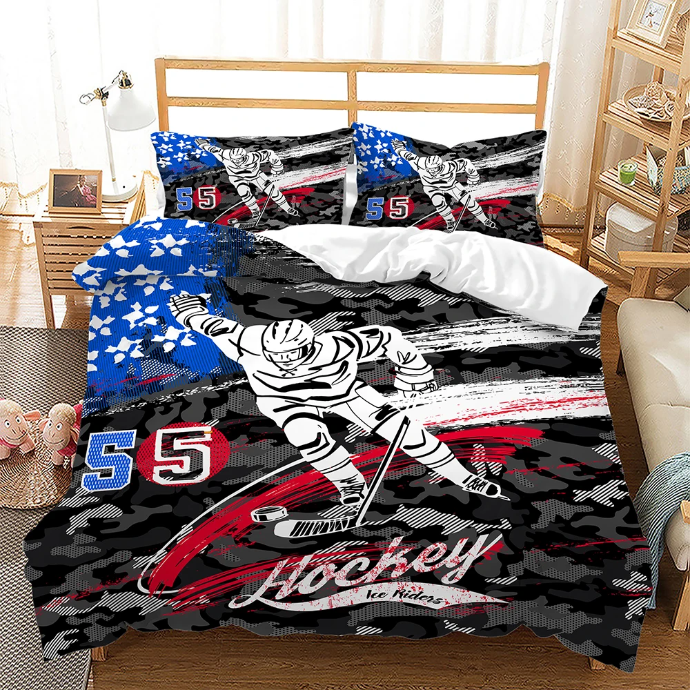 Football Soccer Bedding Set Kids Boys Duvet Cover Set Single Basketball Ice Hockey Comforter Cover Set Microfiber Bedclothes Set AliExpress