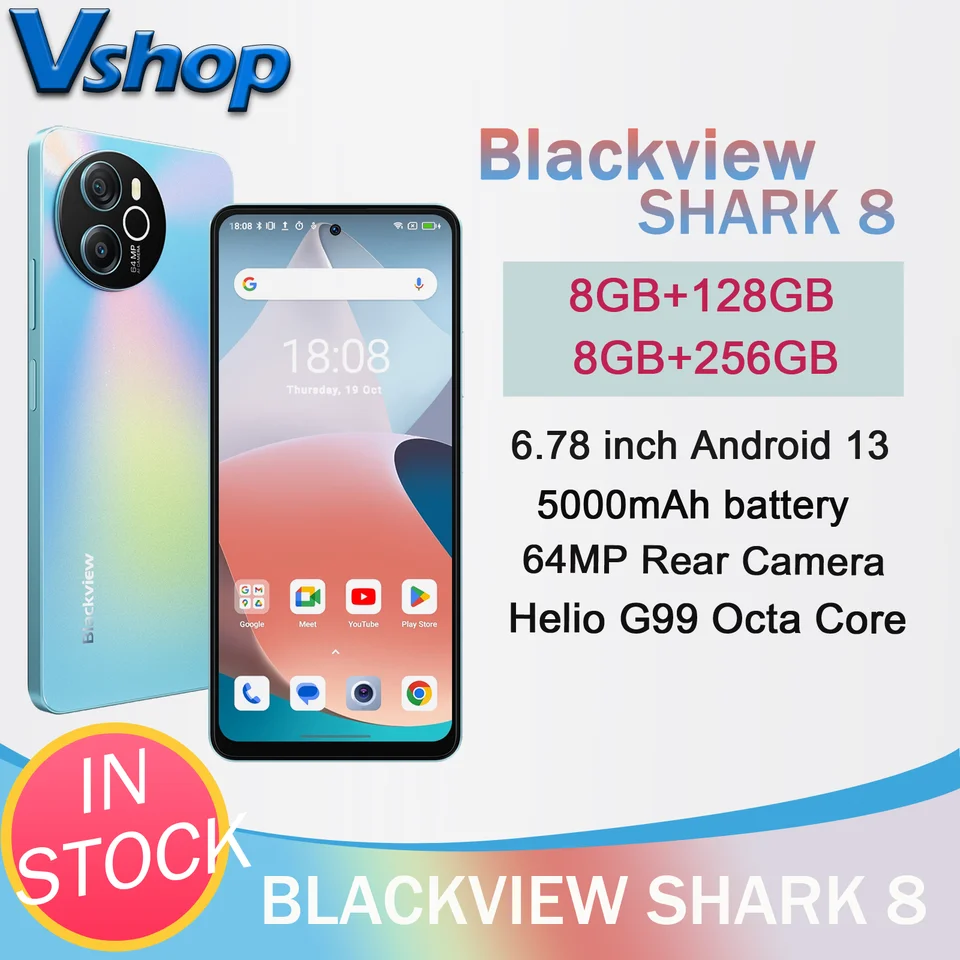 Blackview Shark 8 - Écran 6.78 FHD+ 120Hz - NFC - Bleu