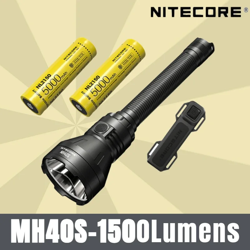 

NITECORE MH40S Rechargeable Flashlight 1500Lumens Control Wirelessly With 2*5000mAH Battery For Outdoor Hiking/Trekking