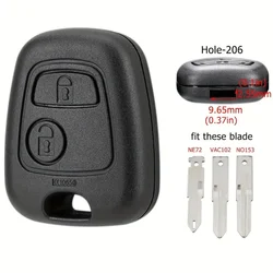 Sleek 2 - Button Remote Car Key Fob Shell Case Replacement (206)