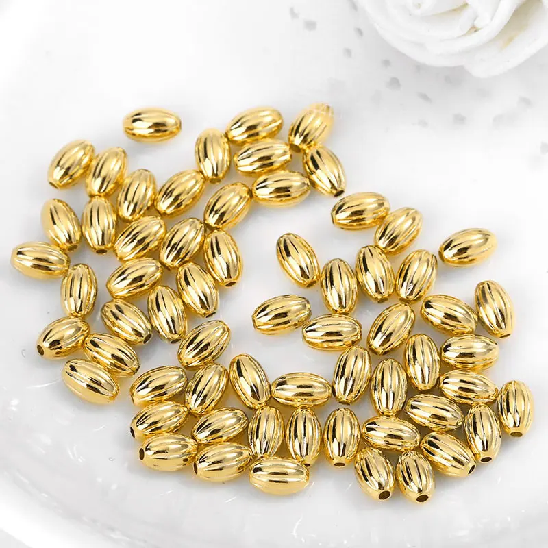 Cuentas de Brass Doradas de 18K Diseño Ovalado Cilíndrico Suministros para Hacer Joyería DIY - details 61