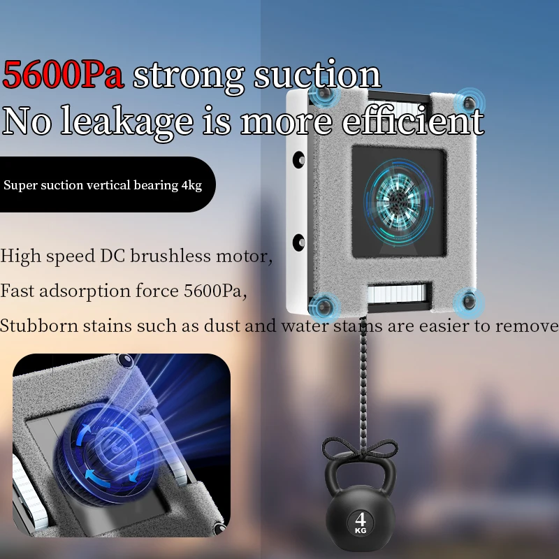 2025 Robotic Window Cleaner Wet Cleaning 5600Pa Strong Suction App Electric Glass Vacuum Wiper Cleaners Smart Remote Control 4