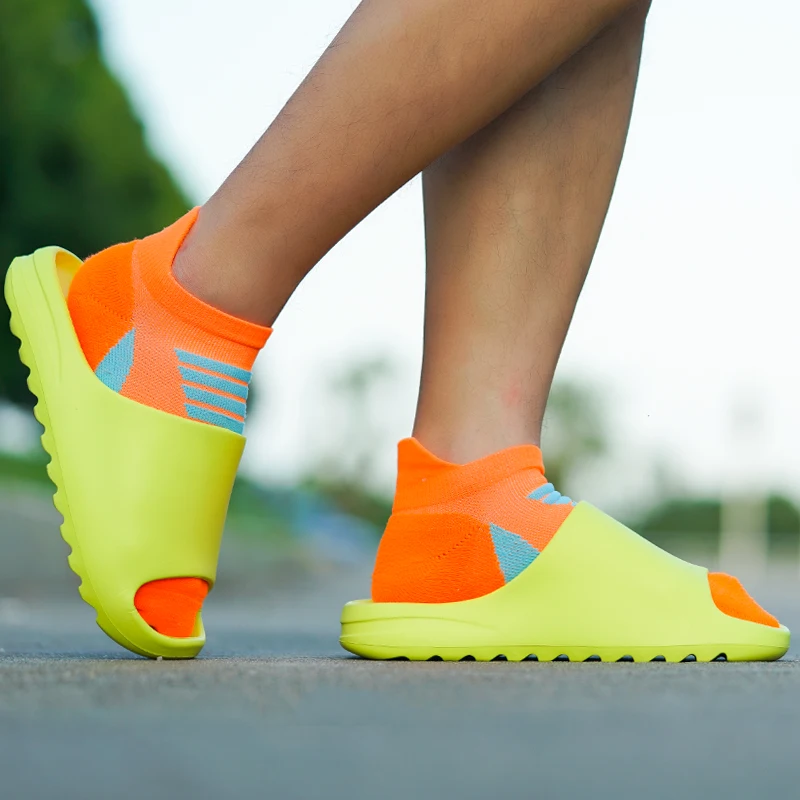 Men And Women Couple Thicken Summer Slippers 2022 New Female Solid Color Home Indoor Shoes Serrated Edge Breathable Flip Flops