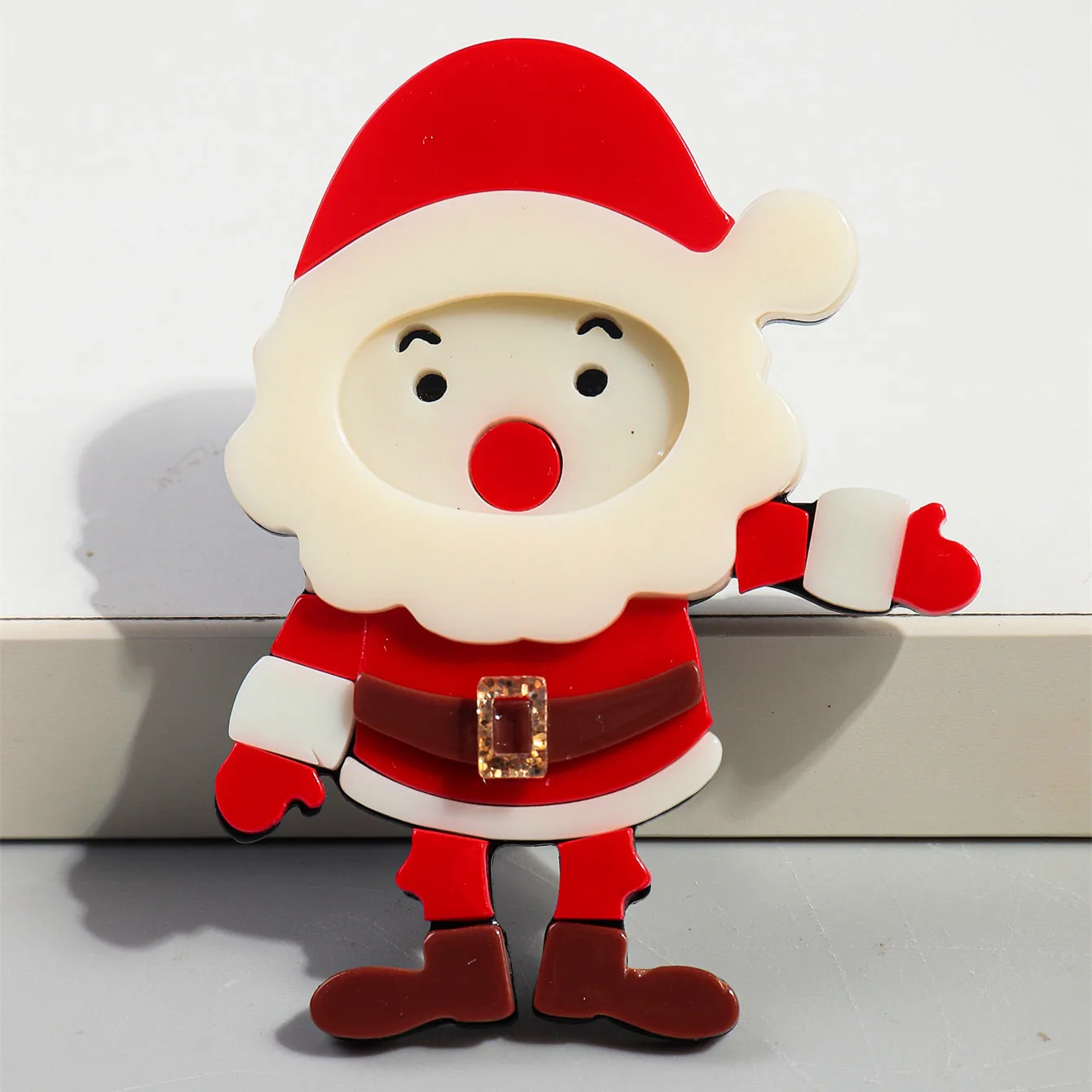 

Cute Cartoon Santa Claus Acrylic Brooches for Women New Father Christmas Badges Pins Backpack Jewelry Accessories New Year Gifts