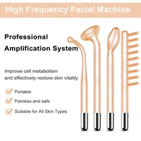 New Orange High Frequency Facial Machine Electrotherapy Wand Neon Argon Tubes Wands Device Face Skin Care  Beauty Tools Home Use 2