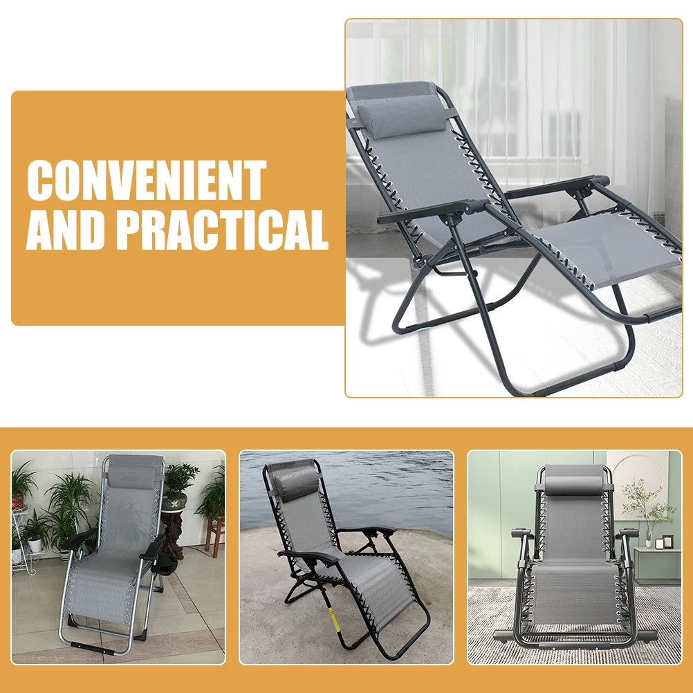 Grey Breathable Canvas Fabric Lounge Chair Replacement Cloth Outdoor Folding Deck Chairs Supplies Beach Fishing Patio Repair