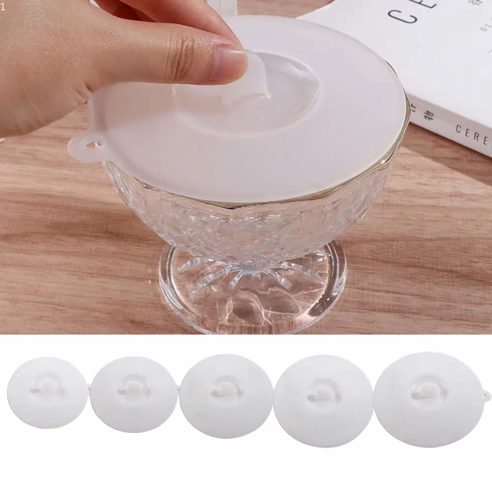 

Safe Grade White Silicone Cup Cover Bowl Lid Heat-resistant Prevent Dust and Flies Universal Sealed Lids Round bowl cover