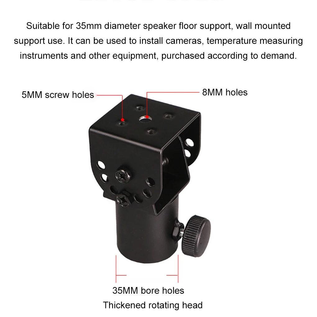 Rotatable 35mm Metal Mount Tripod Pole DJ Speaker Stand Adapter Top Cap Metal Mic Tripod Holder Mounting Base Pole Parts