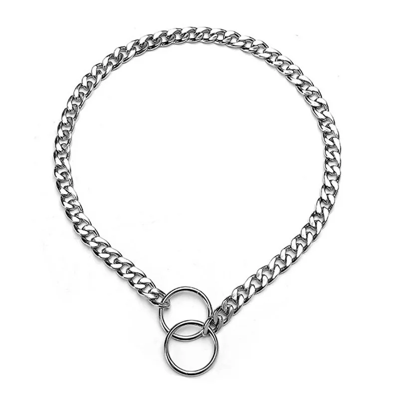 Dog Collar Stainless Steel Dog Pinch Collar Slip Chains P Choke Collar for Training Small to Large Dogs Cozy Smooth Flat Design
