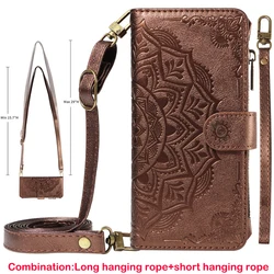 Leather Magnetic Flip Wallet Phone Case with 9 - Card Zipper Holder - Vivo V30 (A7 - Brown)