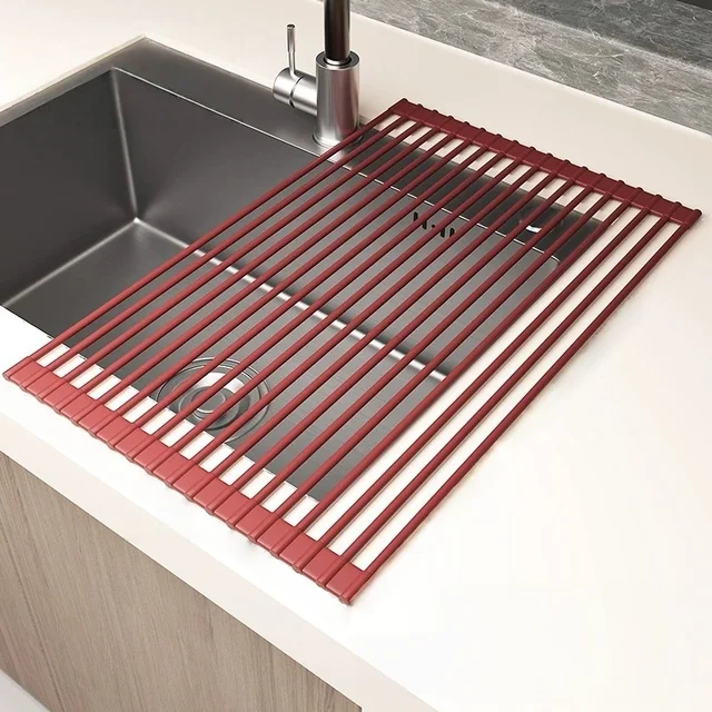 Silicone Roll-Up Dish Drying Rack 1