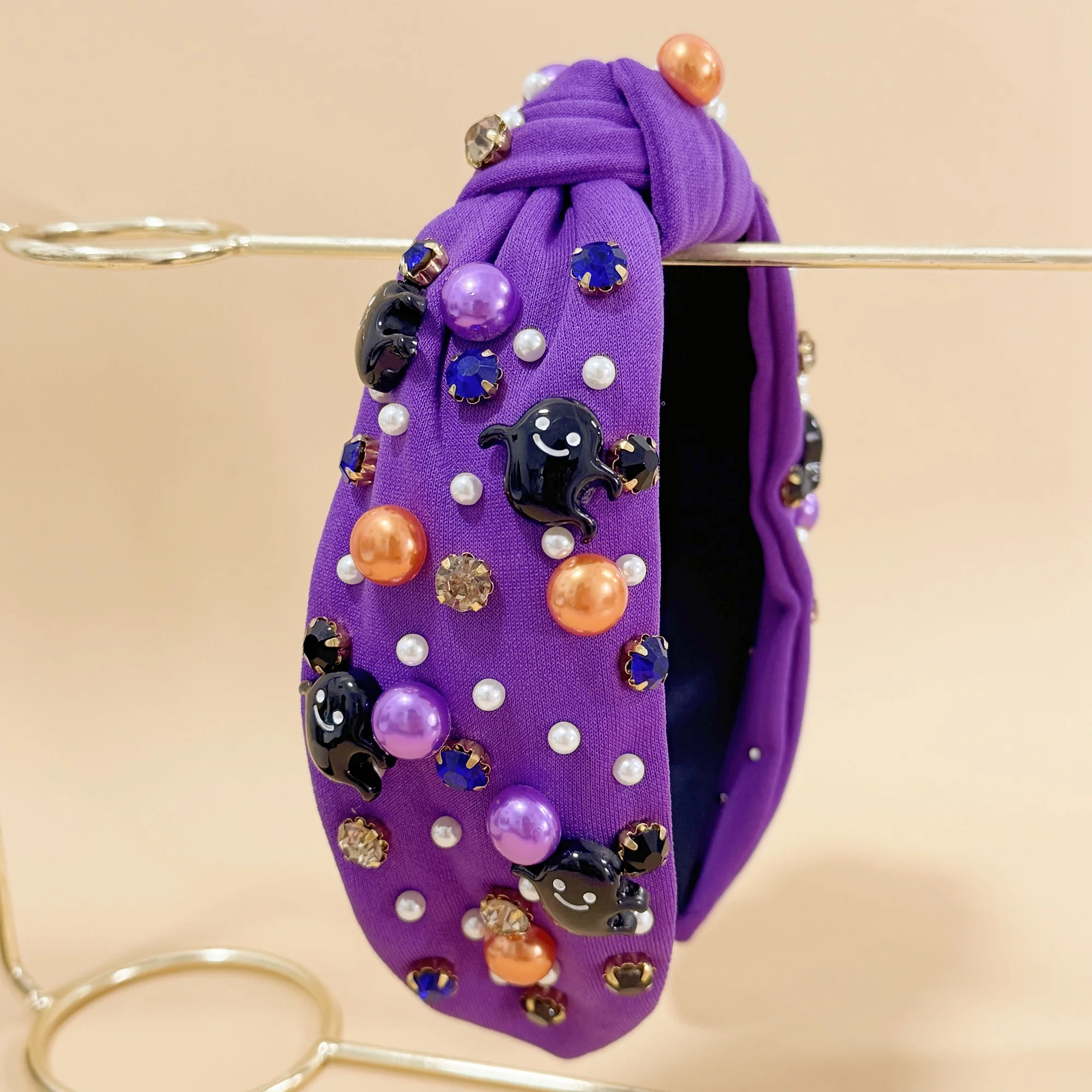 1PC Kristall Stirnbänder für Frauen Mädchen Halloween Perle Stirnband Party Dämon Kürbis Haarbänder Kinder Kinder Haar Zubehör – Detail 7