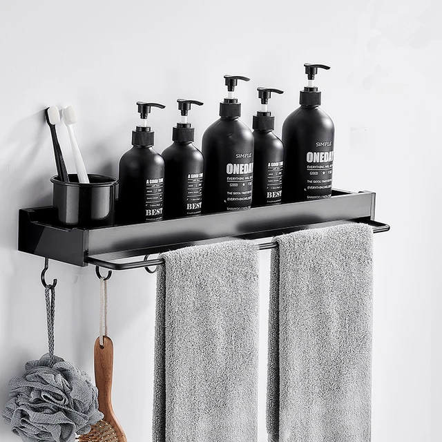 30-50 cm Espacio Aluminio Negro Estantes de baño, Cocina Pared