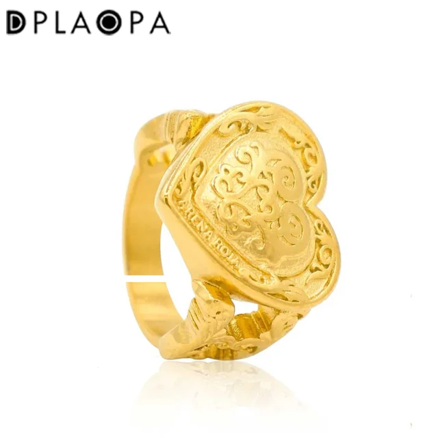 눈부신 럭셔리: DPLAOPA 925 스털링 실버 골드 하트 반지