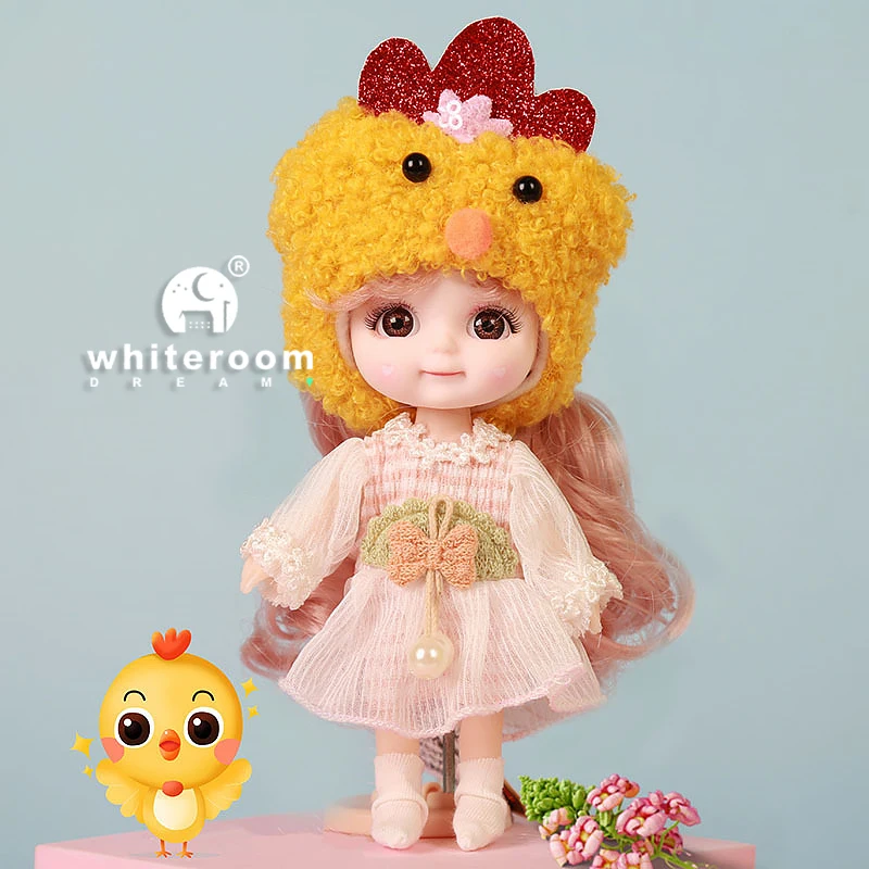 Ob11 BJD Doll Mini Dolls For Girls Animal Clothes Accessories 1/12 Toy Baby 3D Big Eyes Beautiful DIY Toys Dress Up Free Gift 5