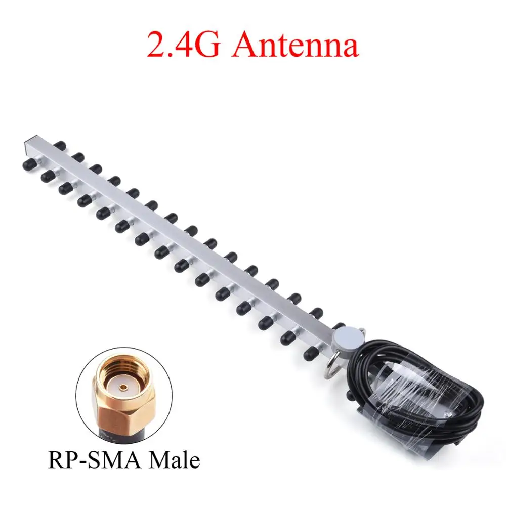 25dBi 고이득 4G/2.4G WiFi 야기 안테나 RP-SMA/SMA 남성 커넥터(케이블 포함) 무선 네트워크 성능 향상용