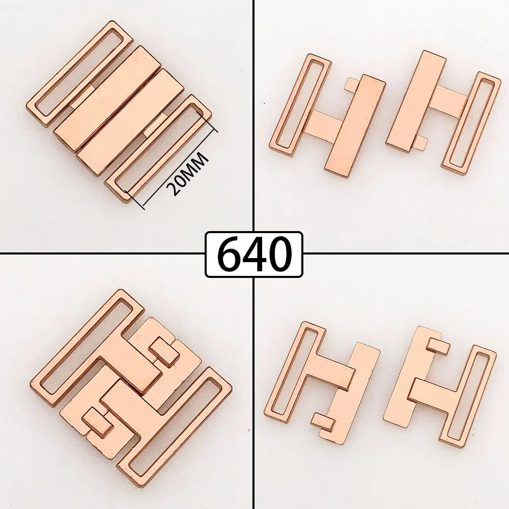 16 Set Fibbie per reggiseno in lega 19x13.5mm Cuco sui vesti Clip per reggiseno Gancio Strass Lingerie Chiusura frontale per vesti del costume da bagno  36