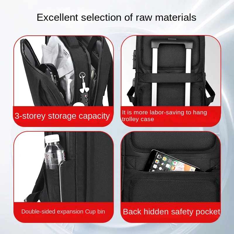 QINNXER Computer bag 15.6/17.3-inch for men women's travel backpack sac a dos reflechissant business USB charging student Laptop