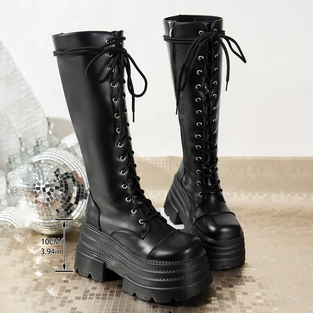 Plus Size 42 Autumn Women Boots Buckle Round Toe Wedges Platform Boots Punk Goth INS Women Street Shoes Combat Boots for Women