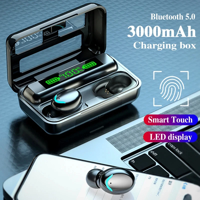 F9 Tws Wireless Earbud Bluetooth Auricolare Hifi Music Cuffie Stereo Con Microfono Touch Control Headset Per Iphone Xiaomi Samsung