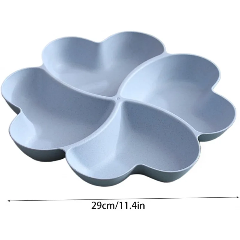 Split serving trays, appetizer slicing platters, dessert trays, reusable plastic snack round seasoning trays