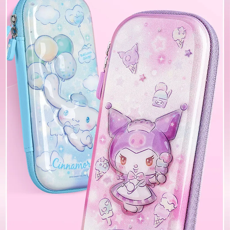 

Sanrio серия школьный мультяшный Канцелярский ящик Милая ветровка девушка обучение офисный Карандаш Чехол 3D большая емкость