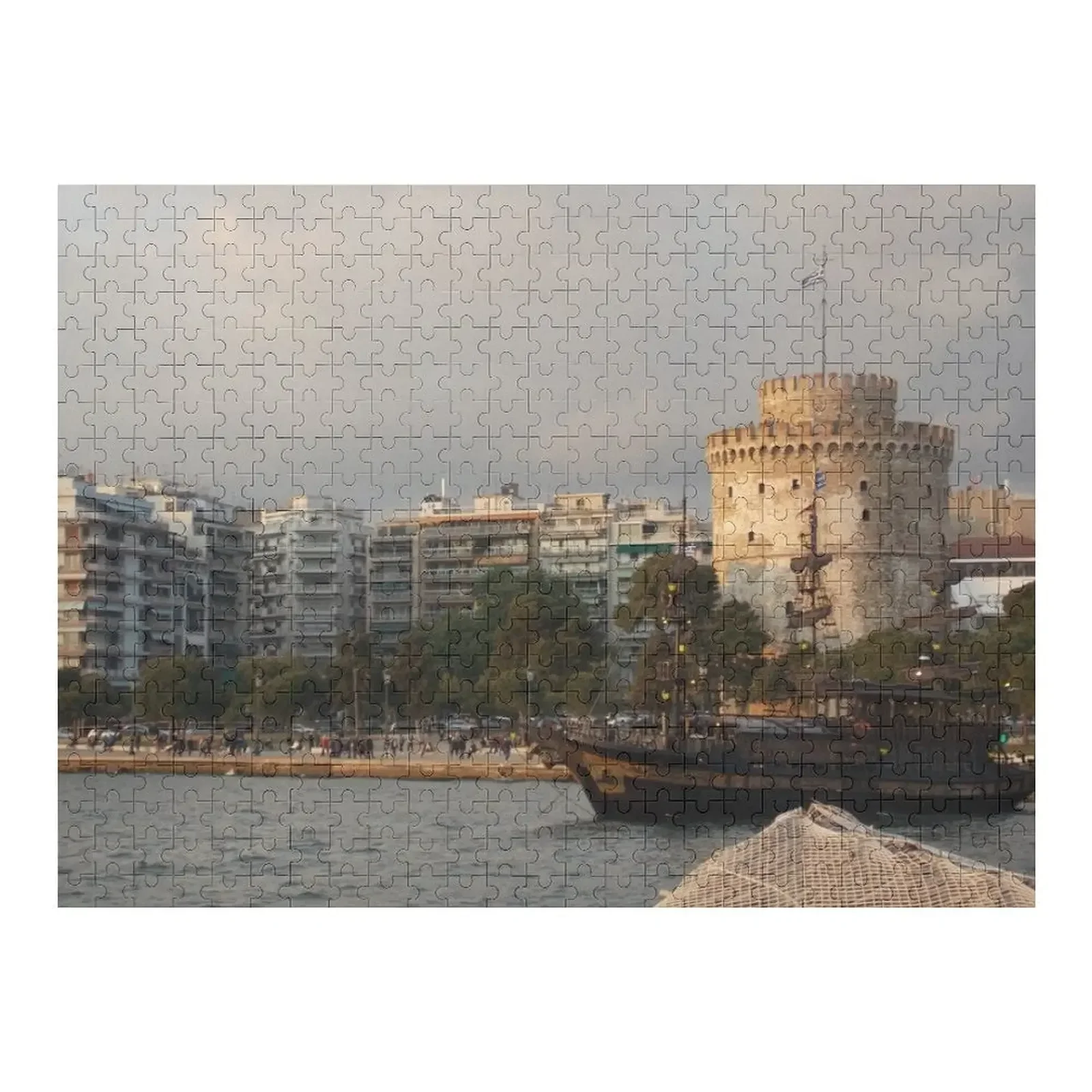 White Tower of Thessaloniki, Greece Jigsaw Puzzle For Children Woods For Adults Custom Kids Toy Puzzle korean original spanish french american paris greece travel coloring book for adults decompressed painting line drawing book