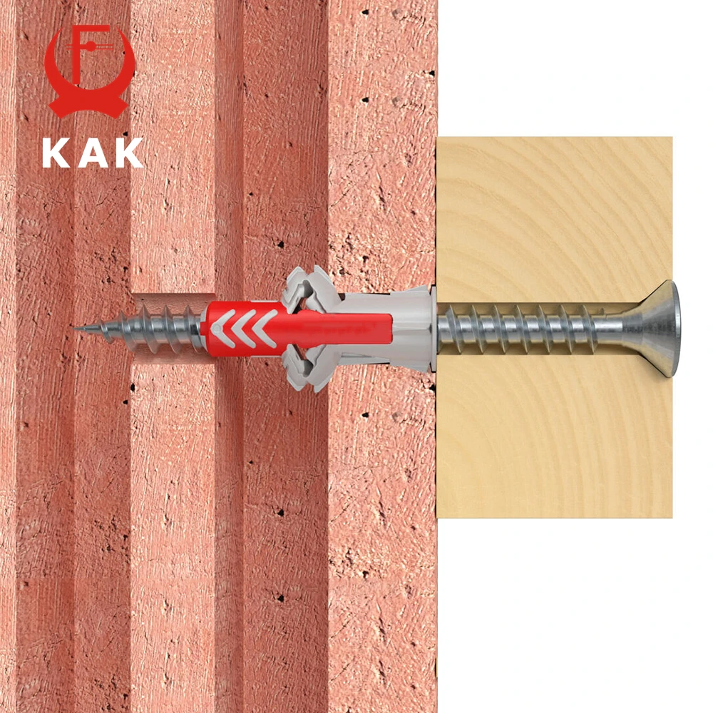 KAK 10PCS Contractor-Strength Anchor Kit Expansion Pipe Intelligent M8 Screw Pipe Safety Nylon Expansion Hollow Wall Wood anchor kit